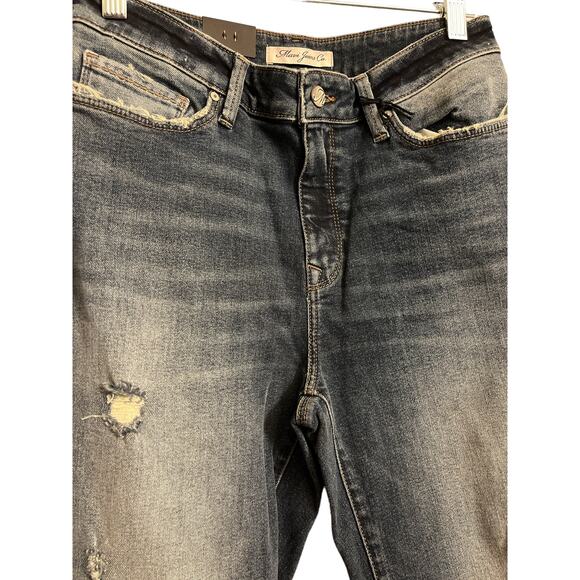 Mavi Jeans Co LEA High Rise Boyfriend Distressed Straight Ankle Denim Jeans 27 - Picture 6 of 8